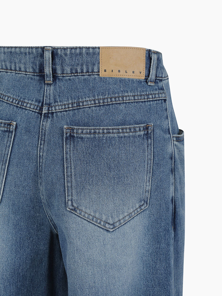 Blue frayed jeans  - sisley k jeans regular - Blue | Sisley K image number 4